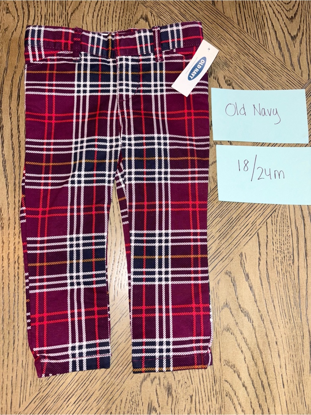 Old Navy Red Plaid Kids Pants